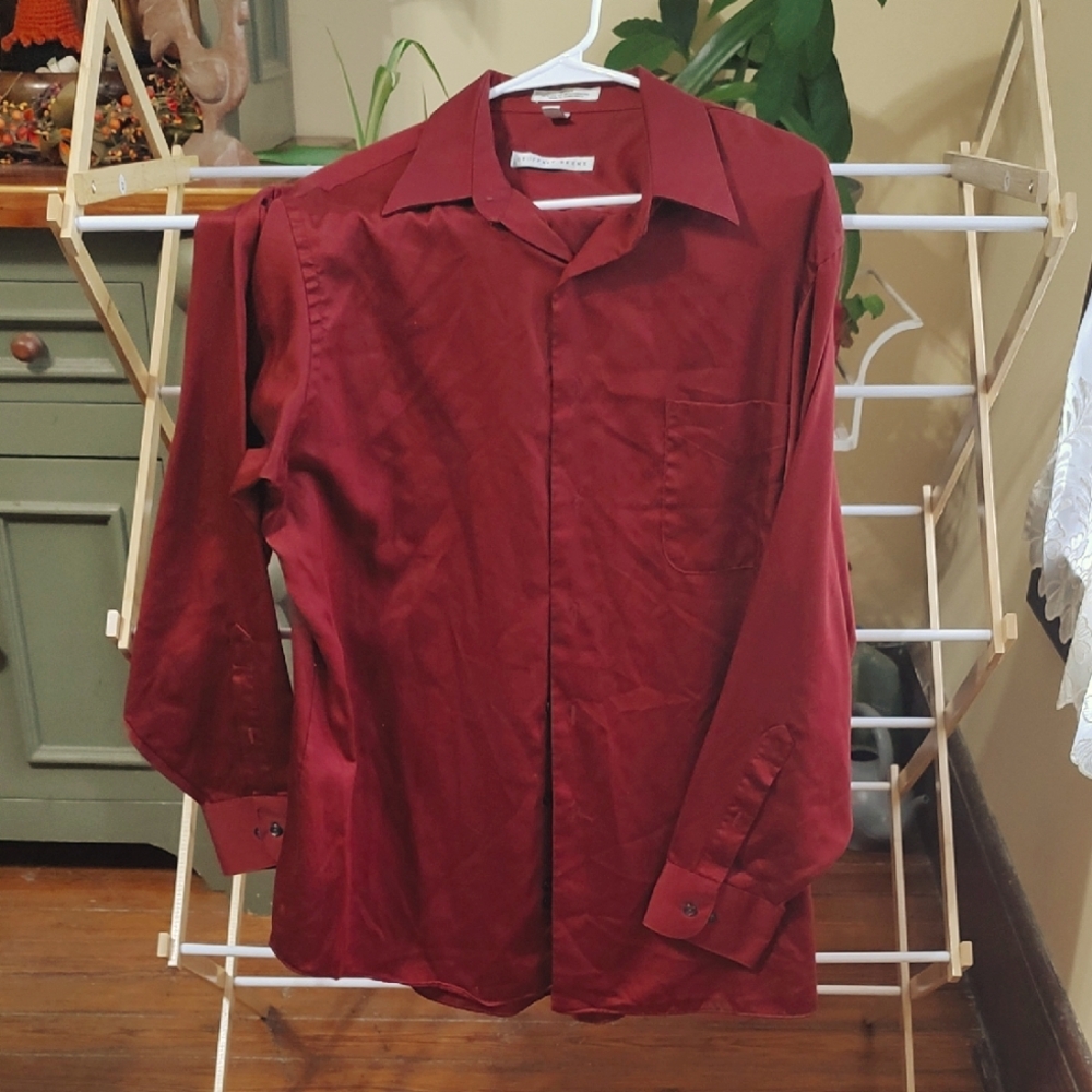 Geoffrey Beene Rust Colored Dress Shirt Classic Style